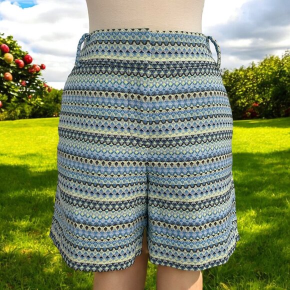 Ann Taylor Loft Woven Patterned Shorts 10 Cotton Blend, Summer Casual Boho Chic - Picture 1 of 11